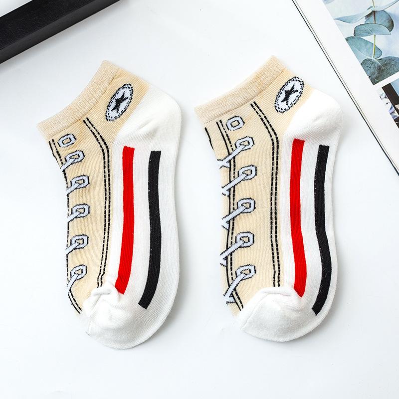 European & American Cross-Border Canvas Fun Socks: Casual, Low-Cut, Sporty Style for Couples