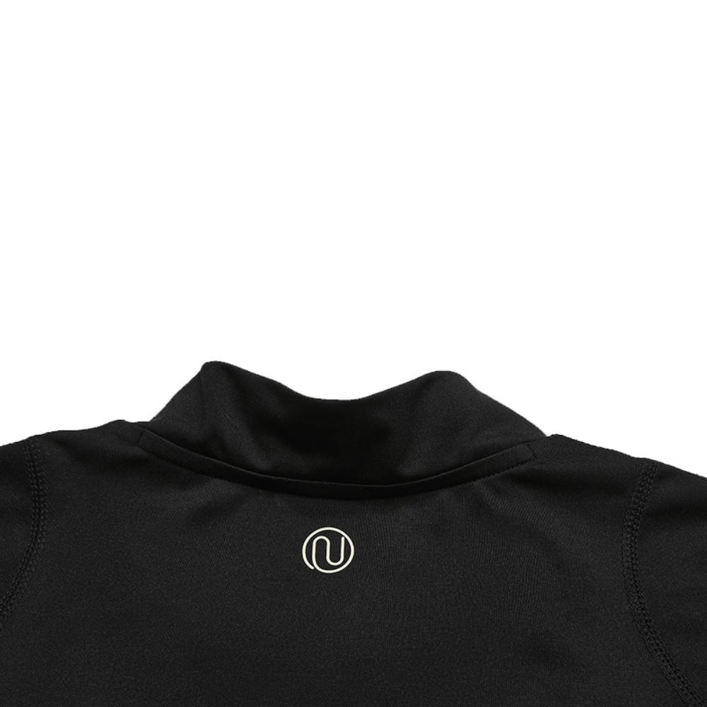 Fila Minimalist Fashionable Personality Trendy Versatile Elegant Solid Color Casual Knit Long Sleeve T-Shirt Women Tops Black F11W542202FBK