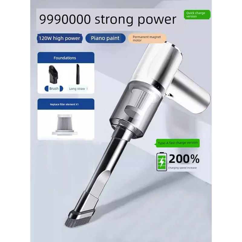 

Беспроводной пылесос ручной двойного назначения для автомобиля и дома выдувание пыли всасывание швабра все-в-одном машина большое всасывание автомобильный ковер пылесборник Car home dual-use wireless portable-White