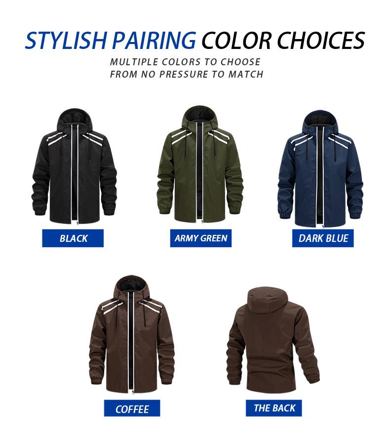 Men's Outdoor Reflective Hooded Jacket - Casual, Loose, Versatile Trendy Top
