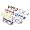 SHAUNA Ins Popular Fashion Cat Eye Contrast Color Women Glasses Frame Retro Clear Anti-Blue Light Men Optical Frame