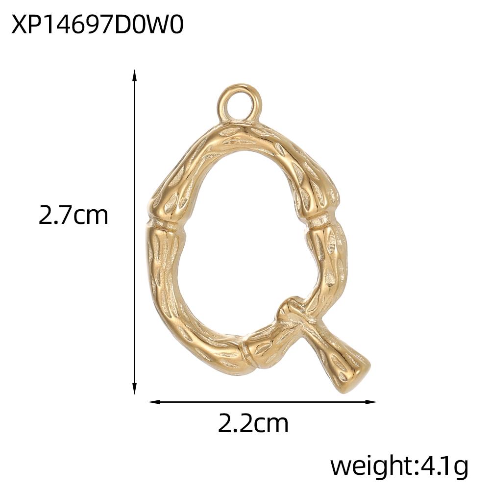 CARLIDANA Initial Alphabet Charms Gold Plated High Quality Stainless Steel Chunky Bubble 26 Letter Pattern Pendant Gift Jewelry