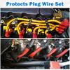 12pc Engine Spark Plug Wire Separator Divider & 8pc Spark Plug Wire Boots Protector Heat Sheild Sleeve 8mm 9mm 10mm Spark Plug Wire Clamp Holder