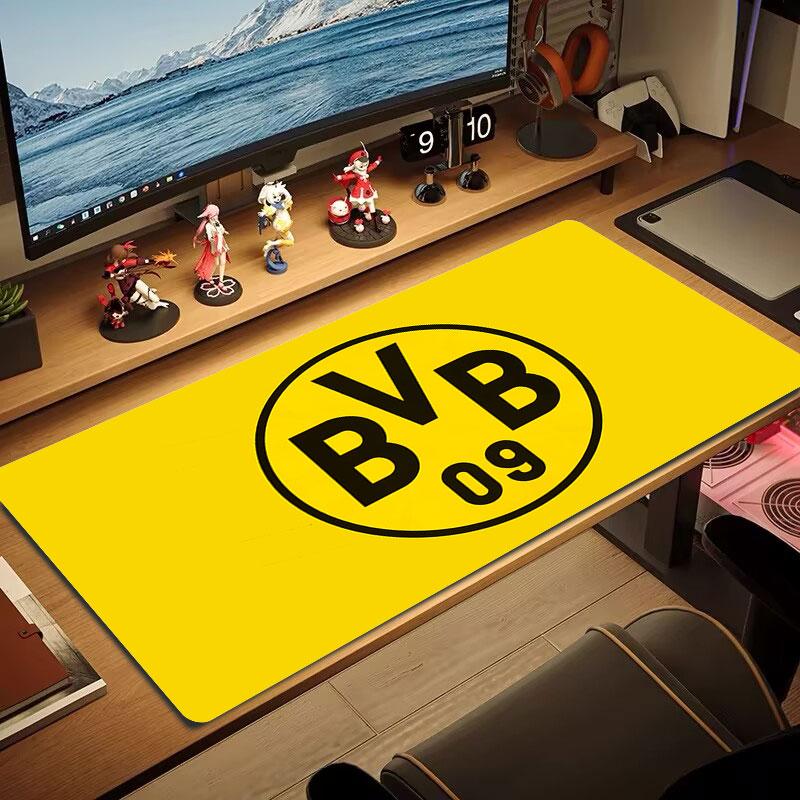 Dortmund Team Logo Mauspade, Große Gaming Schreibtischmatte, Rutschfestes XXL Mauspade für Laptop & Tablet, Mini-PC Spielmatte mit Genähten Kanten