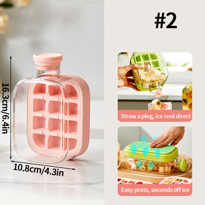 2-In-1 Ice Cube Water Bottle Portable Ice Maker Kettle Whiskey Ice Cream Ice Mold Cooler Cup Outdoor Fitness Drink Tool