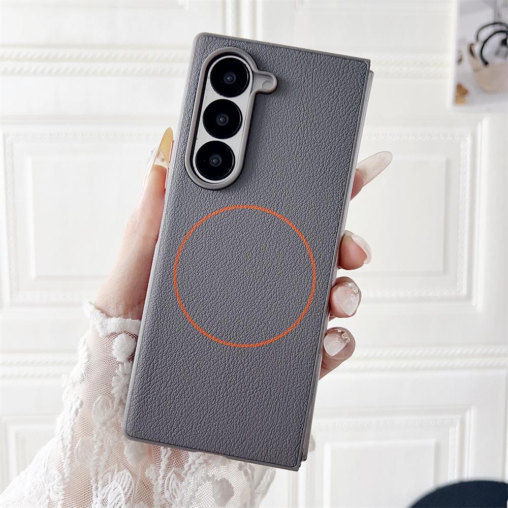 Magnetic Phone Case for Samsung Galaxy Z Fold 7 6 5 Fold7 Fold6 Fold5 5G Shockproof Hard PU Leather Cover