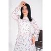 Long Hijab Elastic Waist And Embroidered Dress / Blue Flower Embroidery (brode) Slim Fit Buy A Larger Size