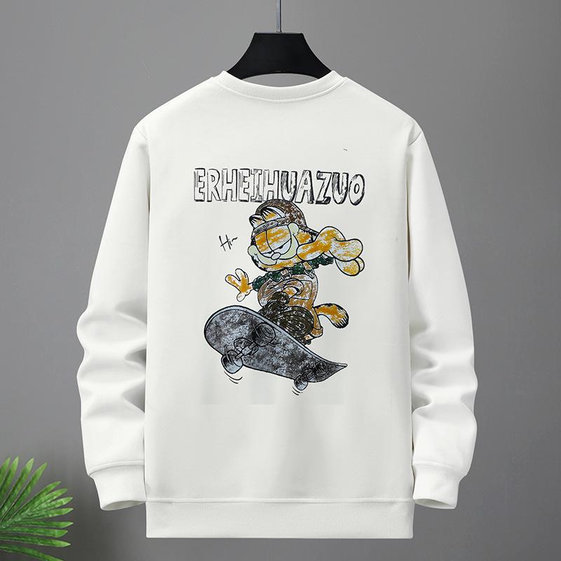 2024 Trendy Oversized Plus Size Men's Sweatshirt - Spring/Autumn Loose Fit (8009)