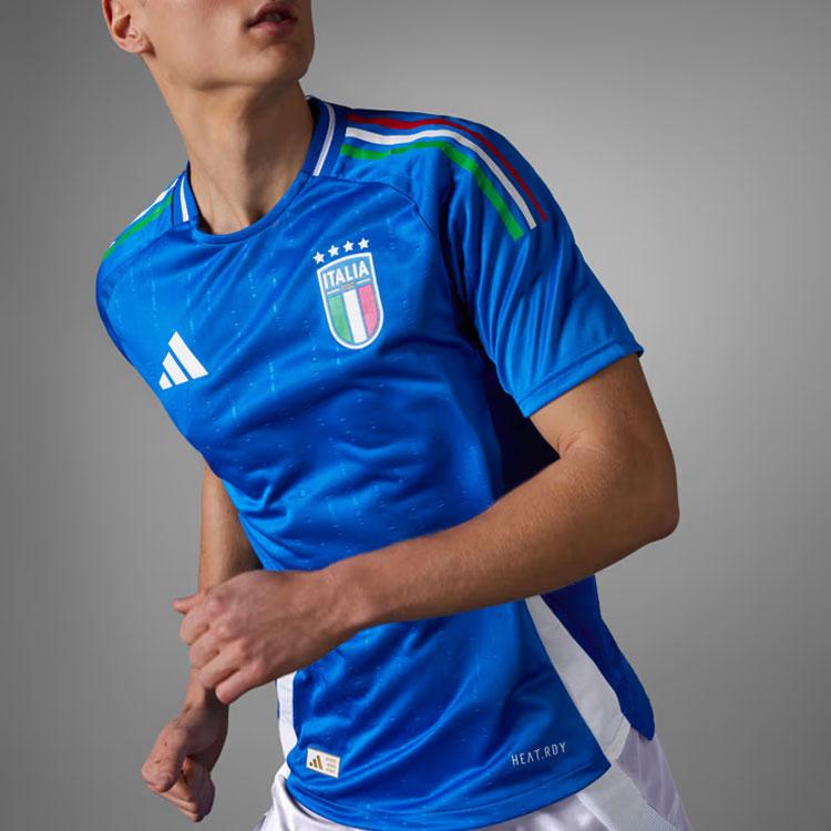 adidas Italy 2024 Home Authentic Jersey Blue Men Streetwear IN0658