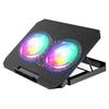 N33 Adjustable Height Laptop Stand with Phone Holder RGB Dual Fans Cooling Pad for Gaming Notebook