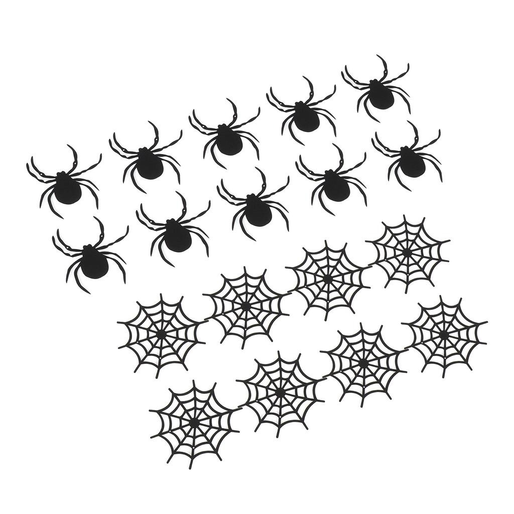 2 Set Black Spider Garland Home Decoration Thick Felt Spooky Hanging Spider Web Banner for Haunted Mansion Home Mantle