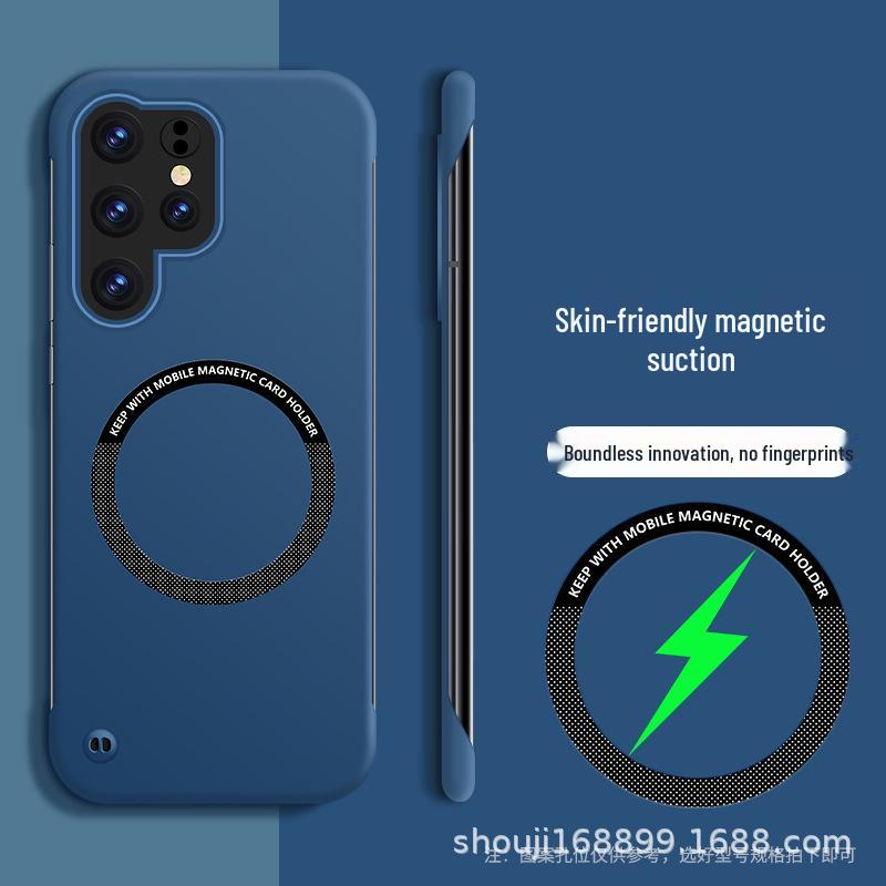 Magnetický ochranný kryt bez okrajů Samsung S25/S22/S23ultra - Design s pocitem kůže