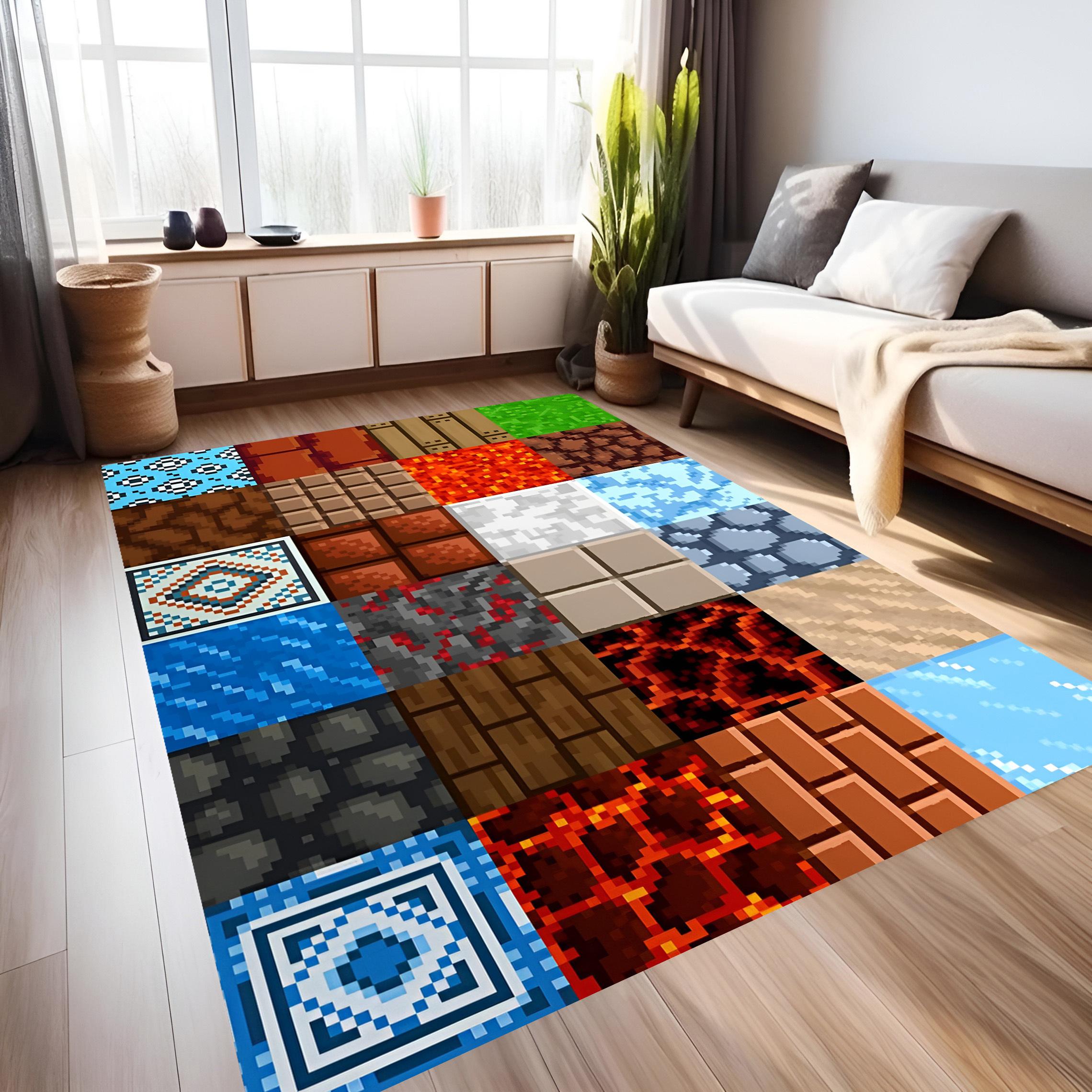 VIKAMA Retro Pixel Style Carpet - Soft And Slip-Resistant Living Room Carpet, Children S Bedroom Side Rug, Home Decoration 80cm x 120cm