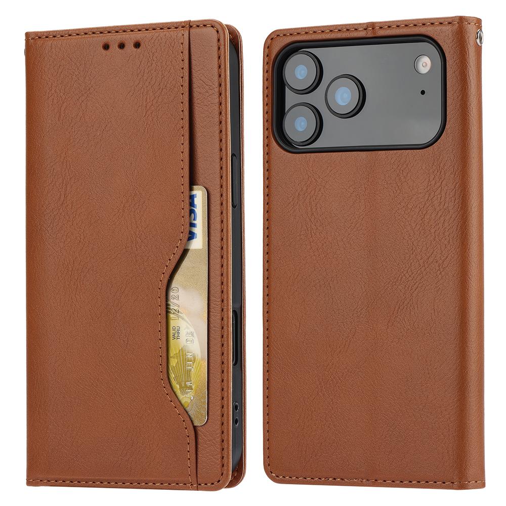 For iPhone 17 Pro Cell Phone Case Magnetic Closing PU Leather Stand Cover