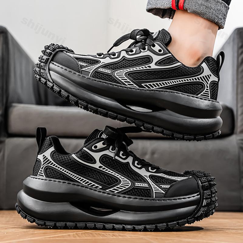 Fashion Men's Sports Casual Shoes 2025 New Thick Soled Height Increasing Fashion Trend Versatile Mesh Breathable Comfortable Sneakers