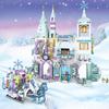 Castillos de Hielo Casa de Juegos Películas Invierno Nieve Figuras de Caballos Set de Bloques de Construcción Juguete para Niñas Regalo DIY