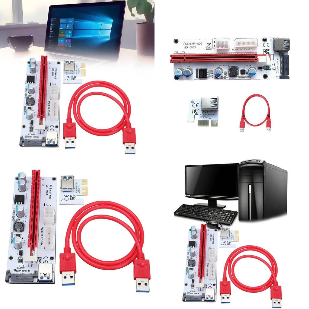 Pcie Pci-e Express 1x To 16x Gpu Extender Riser Card Adapter Btc Eth