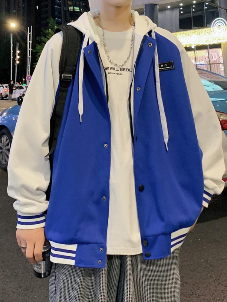 

Мужская бархатная теплая мужская куртка, модная осенне-зимняя куртка-пальто, модная флисовая куртка с вышивкой, куртка с длинными рукавами L синий