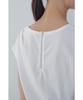 Bobeu Lettering Print Shirred T-Shirt_White 7156240011