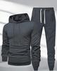 Hooded Casual Tracksuit Set: Solid Color, Versatile Sweatshirt & Sweatpants for Autumn