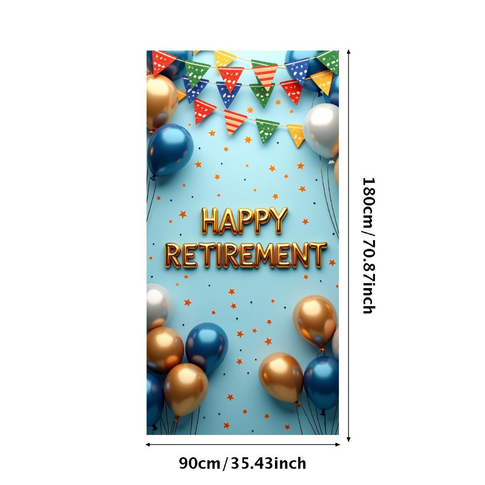 Happy Retirement Banner Balloons Retirement Theme Party Celebration Decoration Backdrop Photography Background Prop Wall Poster