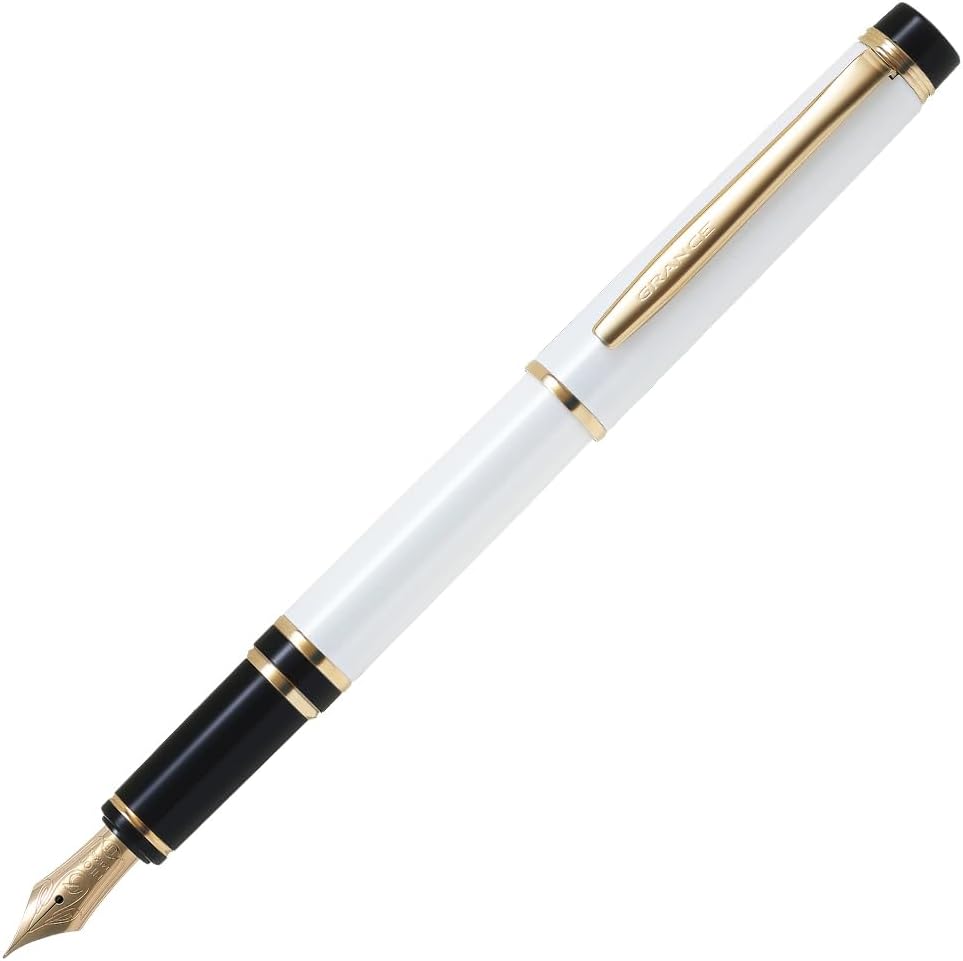 Pilot Grance Fountain Pen Pearl White Fine Medium Nib FGRC-12SR-PWFM with Converter