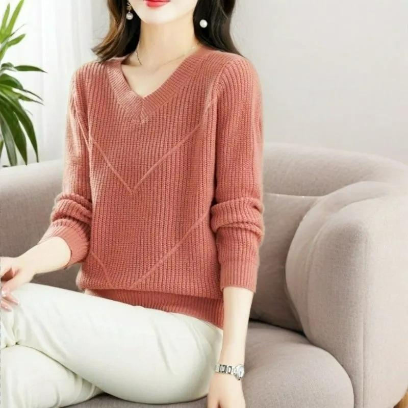 Plus Size Mint Mambo Men's Fat Sweater Chicken Heart Collar V-neck Loose Pullover All-match Western Style