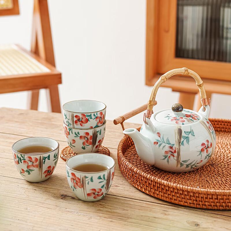Hand-painted Ceramic Teapot & Cup Set