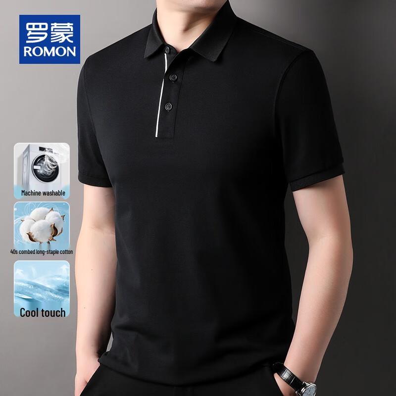 ROMON Men's Breathable Summer Casual Business Polo Shirt