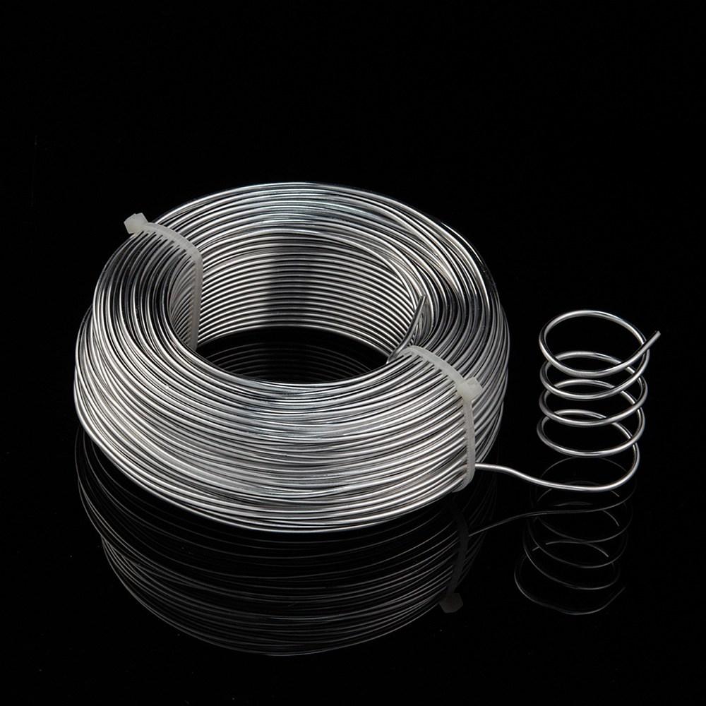 Anodized Aluminum Wire Bendable Metal Craft Wire Flexible Craft Wire for Beading Jewelry Craft Making Silver 12 Gauge 2.0mm 55m/500g(180.4 Feet/500g)