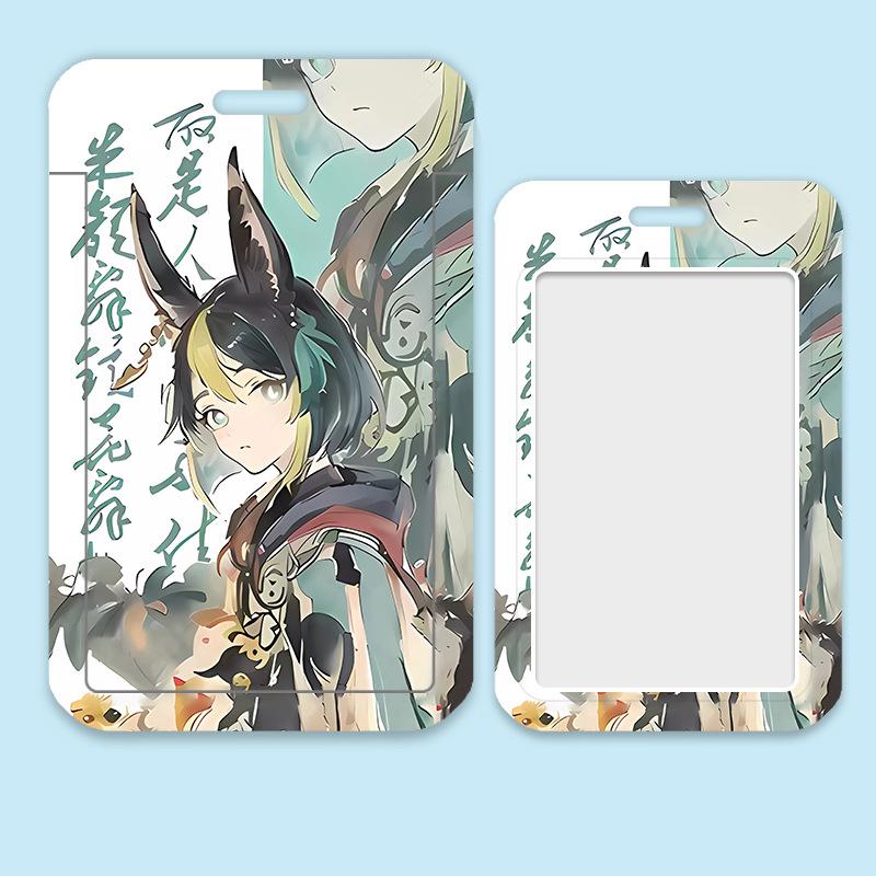 Game Genshin Impact Card Sleeve Business Retractable GanYu Credit Card Holders Bank ID Cover Cases Holders Bus Card Organizer