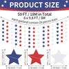 Patriotic Star Garland Banner Streamers Red White and Blue - 59 FT 6 Strands - Patriotic Decorations for 4th of July, Independence Day, Labor Day,