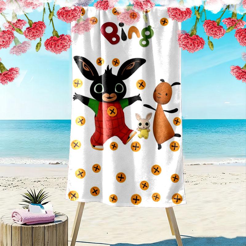 Bing Print Beach Towel, Large Soft Quick Dry Towel for Beach Camping Swimming