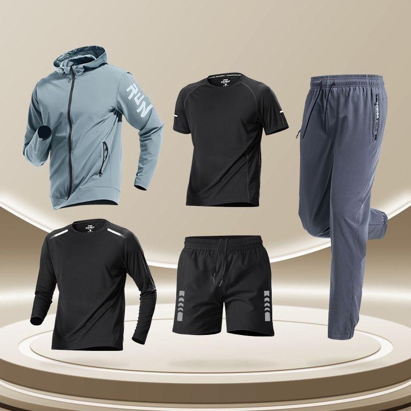 Tuta Sportiva da Uomo Asciugatura Rapida Set per Corsa Palestra Allenamento Vestibilità Larga Abbigliamento Sportivo per Allenamento all'Aperto