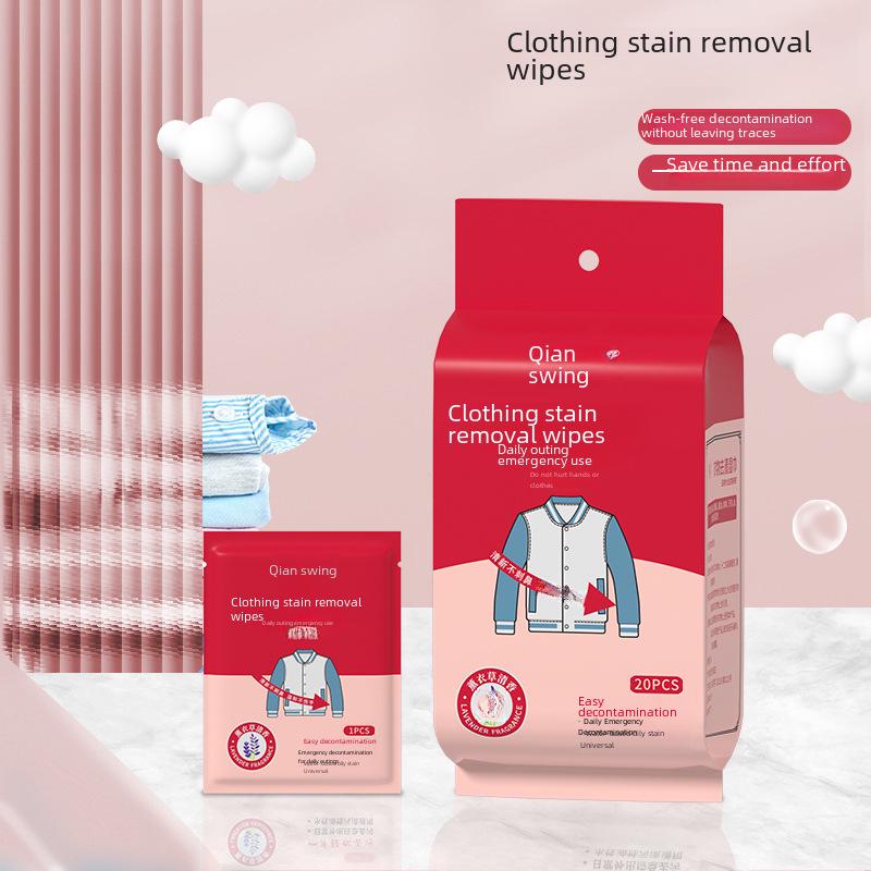 Flecken- und Ölfleckenentfernungstücher für Kleidung und Schuhe, Blumenduft, 20 Stück pro Packung