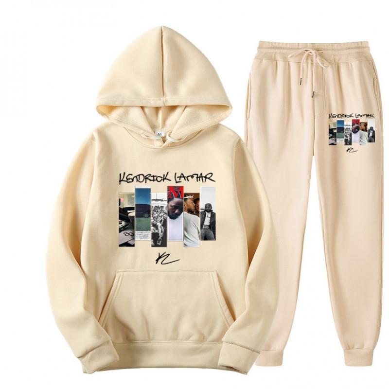 Kendrick Lamar Hoodie Set Unisex Long Sleeve Fleece Tracksuit Winter Casual Wear