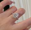 2-Carat Pigeon Egg Flash Comparable To Ice Flower Cut Inlaid Zircon Marriage Proposal Open Ring Female, Fashionable Wedding Ring