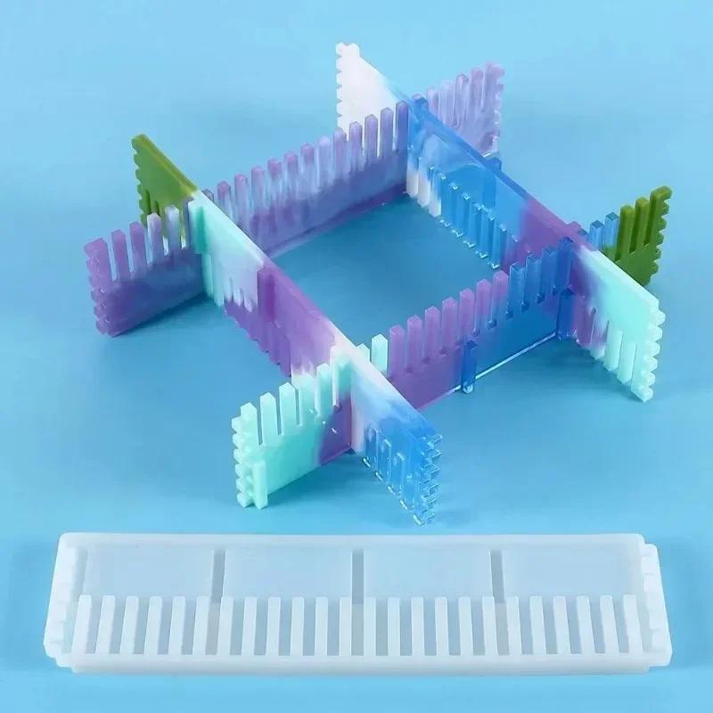 Handmade Creative Adjustable Frame Bracket Silicone Epoxy Resin Mold DIY Handmade Drawer Divider Storage Rack Craft Product
