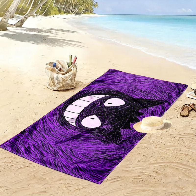 gengar cartoon Print Beach Towel, Large Soft Quick Dry Towel for Beach Camping Swimming