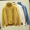 Women Knitting Sweater Turtleneck Long Tops Side Sleeve Thickened Knitting Split Hem Imitation Mink Pullover Sweater