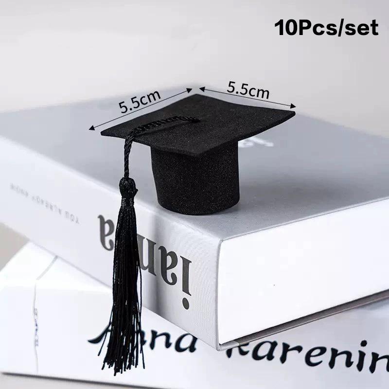 10Pcs Mini Bottle Topper Hat Creative Cupcake Doctoral Decoration Graduation Season Souvenir Ornaments Birthday Party Decoration