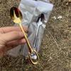 304 stainless steel hanging hole cutlery Steel String Tea Coffee Small Spoons