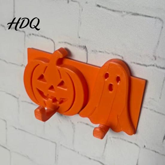 Small Item Storage Hook Pumpkin Ghost Key Hook 3D Printed Halloween Wall