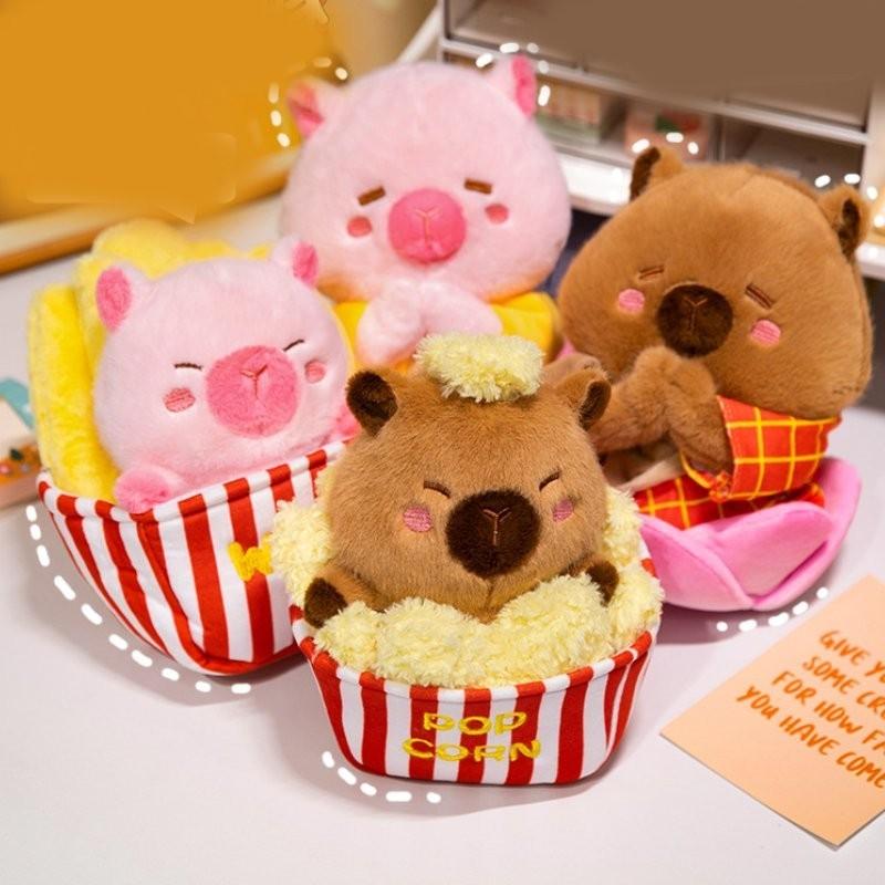 Joyful Capybara Plush Toy Ultra Soft Cuddly Animal For Couples And Snack Lovers In Adorable Designs
