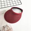 Women Summer Empty Top Visors Sun Hat Simple Solid Color Wide Brim Sunscreen Cap Female Outdoor Adjustable Travel Beach Hats