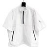 Solid Color Tooling Stand-up Collar Jacket Men's Korean Version Trendy Versatile Handsome Loose Semi-zipper Design Short Sleeves