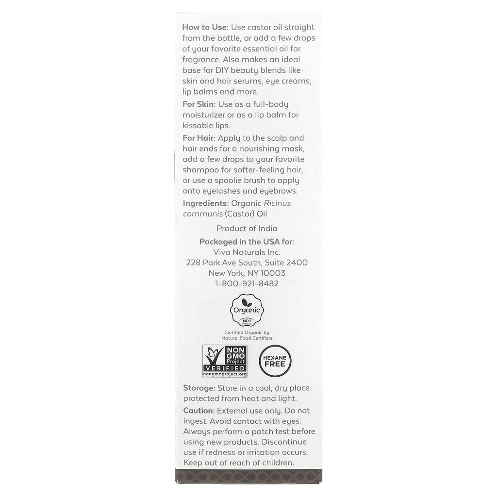 Organic Castor Oil, 473Ml(16Fl Oz)