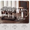 Handun 280ml Glass Teacup Set with Rack & Wood Tray