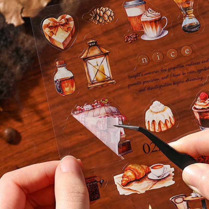 Yuezhen Hand Account Aroma Stickers: Mellow PET Die-cut for Gourmet Material