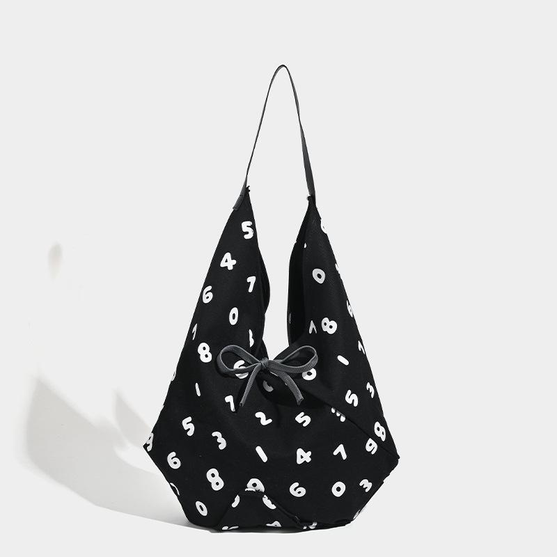 2025 New Tote Bag Simple Digital Print Canvas Bag Versatile